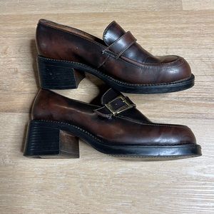 Vintage chin my block heel oxfords